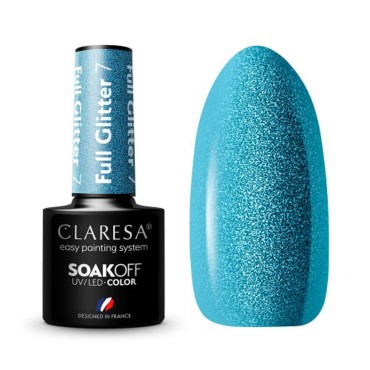 CLARESA Hybrid kynsilakka FULL GLITTER 7 - 5 ml — tuotteet yhdessä