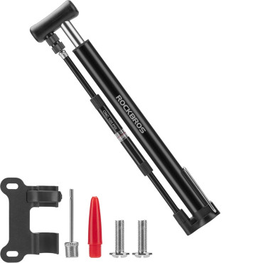 Bicycle pump and floor balls 8 bar with grip on frame - black