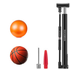 Bicycle pump and floor balls 8 bar with grip on frame - black