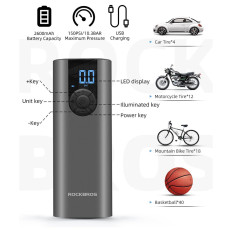Elektrické čerpadlo Bicykel Motor Automatická guľa 10 bar s LED displeja + kábel USB-C