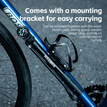 Handfietspomp met Manomentem 8 Bar - Zwart