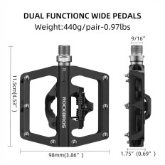 MTB kolesarski pedali z SPD Shimano zapahovi - Črna