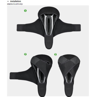 Gel Bicycle Saddle Overlay with Foam Memory Size M - Black