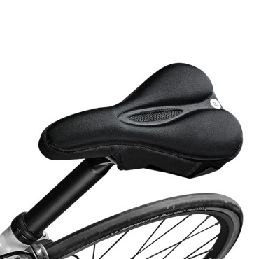 Gélové bicykelové sedlo prekrytie s penou pamäť veľkosť m - čierna