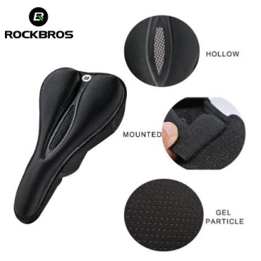 Gel Bicycle Saddle Overlay with Foam Memory Size M - Black