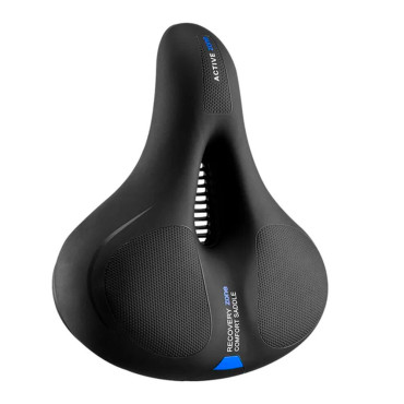 PU Foam Cykel Sadel med Reflex - Svart och Blå