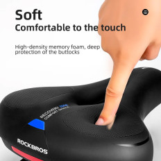 PU putų dviračių balnelis su refleksu - juoda ir mėlyna