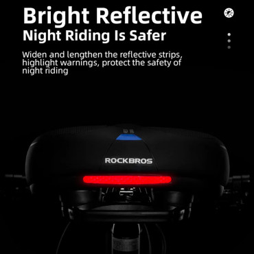 PU pena kolesarsko sedlo z refleksom - črna in modra