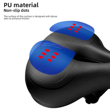 PU-Schaum-Fahrradsattel mit Reflex - Schwarz und Blau
