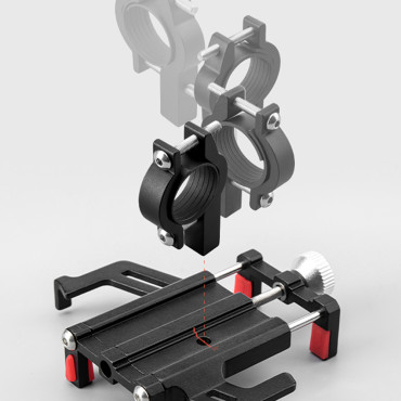 Soporte de bicicleta para el volante para aleación de aluminio - Negro