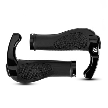 Um conjunto de vidas alças de bicicleta com cantos antiderrapantes - preto