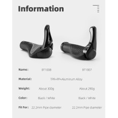 A set of grippings bicycle handles with non-slip corners - black