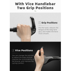 A set of grippings bicycle handles with non-slip corners - black