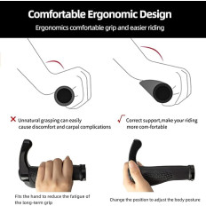 A set of grippings bicycle handles with non-slip corners - black