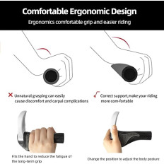 A set of grippings bicycle handles with non-slip horns - white