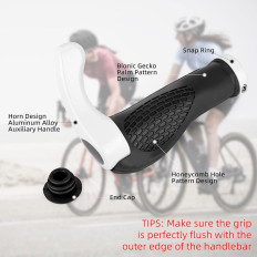 A set of grippings bicycle handles with non-slip horns - white
