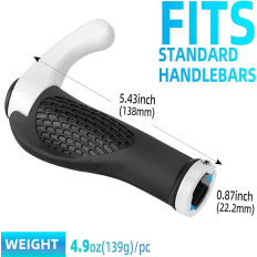 Un set di pinze maniglie per biciclette con corni antiscivolo - Bianco