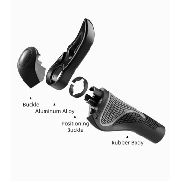 A set of grippings bicycle handles with non-slip horns - white