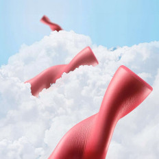 Gripy Bicycle Tiene con schiuma in silicone - rosso