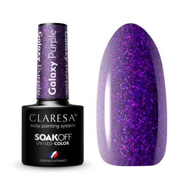 CLARESA Hibridni lak Galaxy Purple 5g — skupaj prikazano