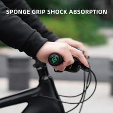 Bicycle harvest grips with green-black sponges