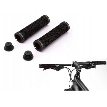 Apertos de bicicleta mantêm com reboque de borracha. 22mm preto