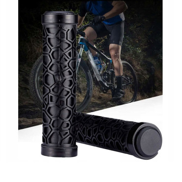 Les poignées de bicyclette contiennent avec une remorque en caoutchouc. 22mm noir
