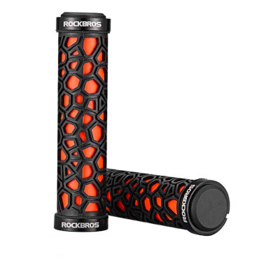 Apertos de bicicleta mantêm com reboque de borracha. 22mm preto e laranja
