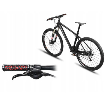Apertos de bicicleta mantêm com reboque de borracha. 22mm preto e vermelho