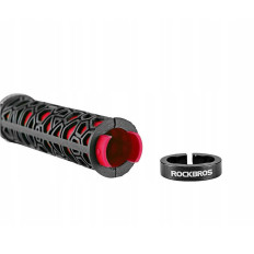 Apertos de bicicleta mantêm com reboque de borracha. 22mm preto e vermelho