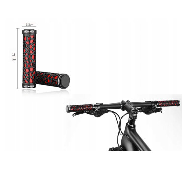 Apertos de bicicleta mantêm com reboque de borracha. 22mm preto e vermelho