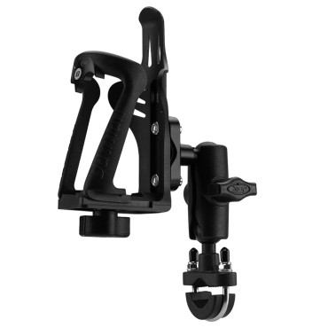 Punho de Bidon anexado ao volante. Quadro de bicicleta de motor - preto