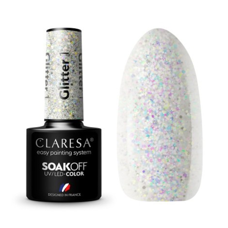 CLARESA Hybrid-kynsilakka GLITTER 1 - 5 g — tuotteet yhdessä