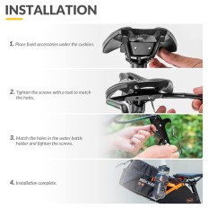 Multifunkčný držiak držiteľa bicyklov Stabilizátor Sower Bag - čierna