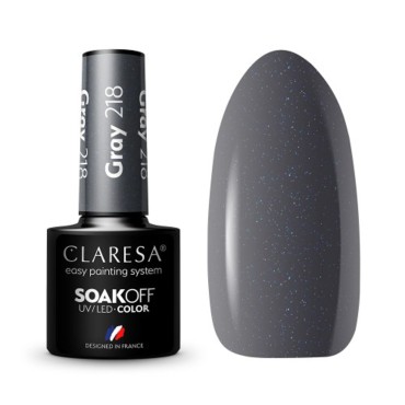 CLARESA Hybrid Nagellack GRAY 218 - 5g — zusammen gezeigt