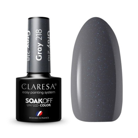 Smalto Ibrido CLARESA GRAY 218 - 5g — insieme mostrato