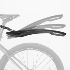 Heckfahrradfender mit roter LED-Lampe - schwarz