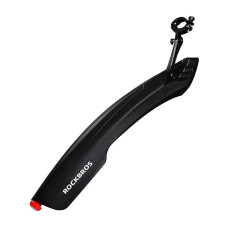 Bakre cykelfender med röd LED-lampa - Svart
