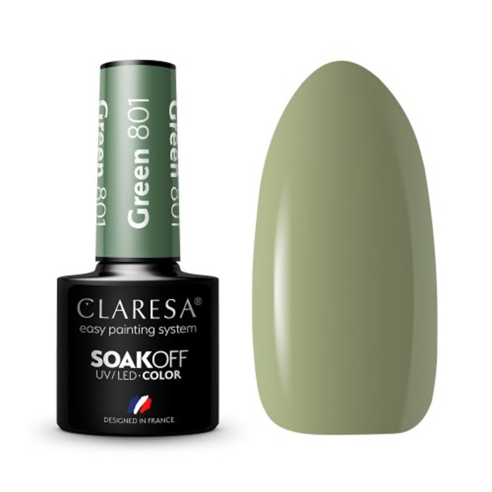 CLARESA Hibridni lak GREEN 801 - 5g — skupaj prikazano
