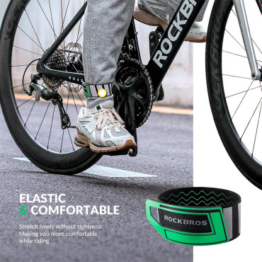 Fita reflexiva para a mochila da mão da perna da bicicleta - verde