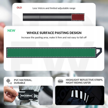 Reflecterende tape voor fietsbeenhand rugzak - groen