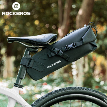 Bolsa de bicicleta sob a sela com ajuste de multidão 3L - preto