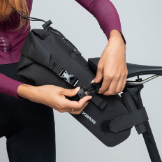 Bolsa de bicicleta sob a sela com ajuste de multidão 3L - preto