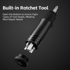 Pompa per bicicletta manuale piccola con telaio bancario + cacciavite - nero