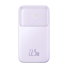 PowerBank s displejom 10000MAH 22,5W + USB-A / USB-C kábel fialová