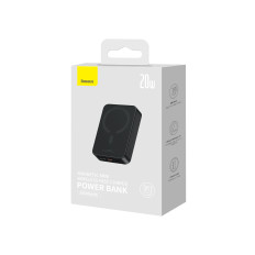 Powerbank Mágneses Mini 20000 MAH 20W + USB-C kábel fekete