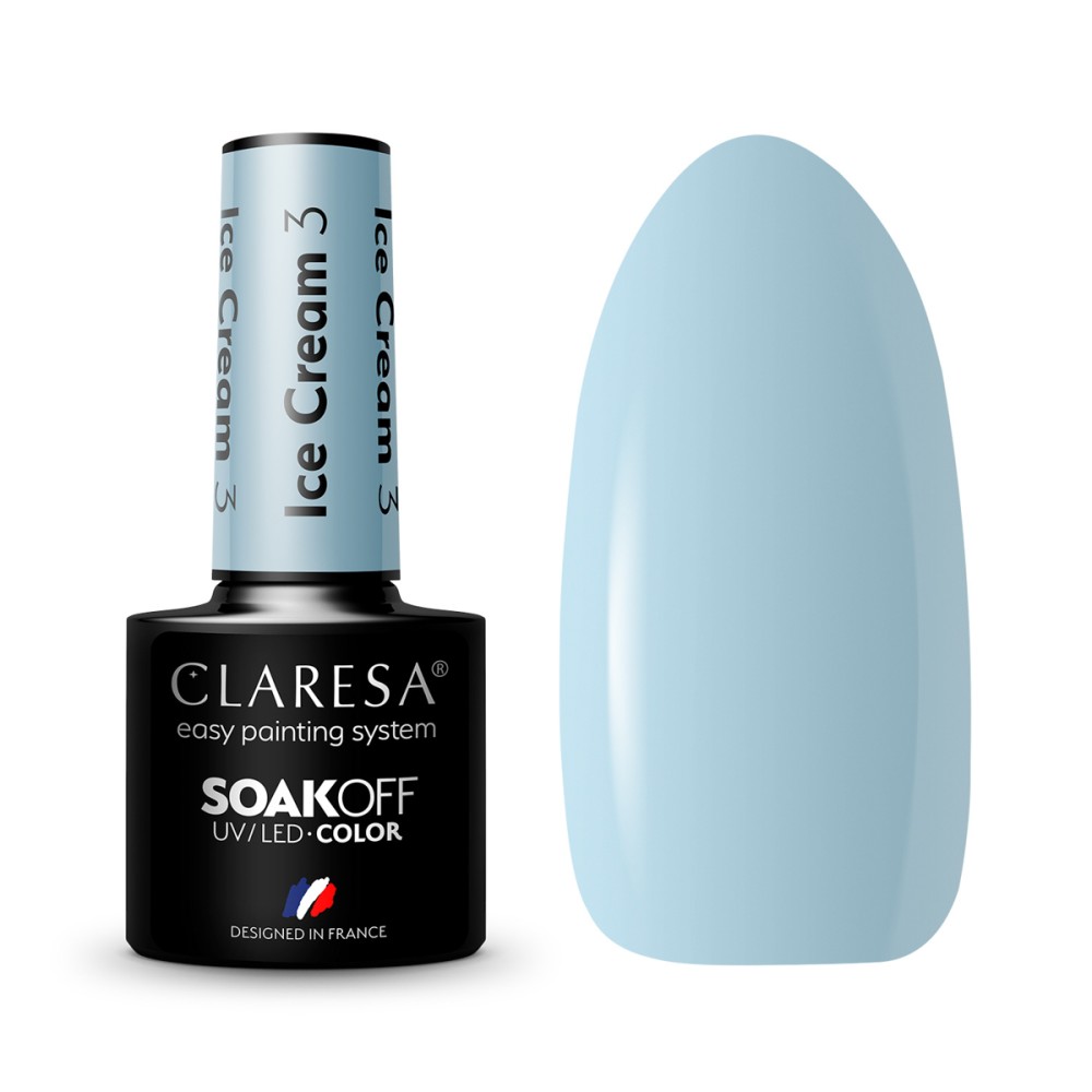 CLARESA υβριδικό βερνίκι Ice Cream 3 - 5g — προβολή από μπροστά