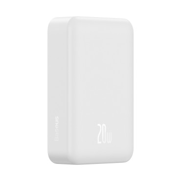 PowerBank magnētiskais mini 20000 mAh 20W + USB-C kabelis balts