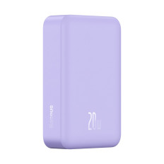 PowerBank magnētiskais mini 20000 mAh 20W + violets USB-C kabelis