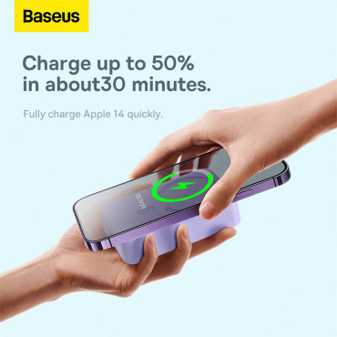 Magnetický Mini 20000 Mah 20W + Purple USB-C kábel